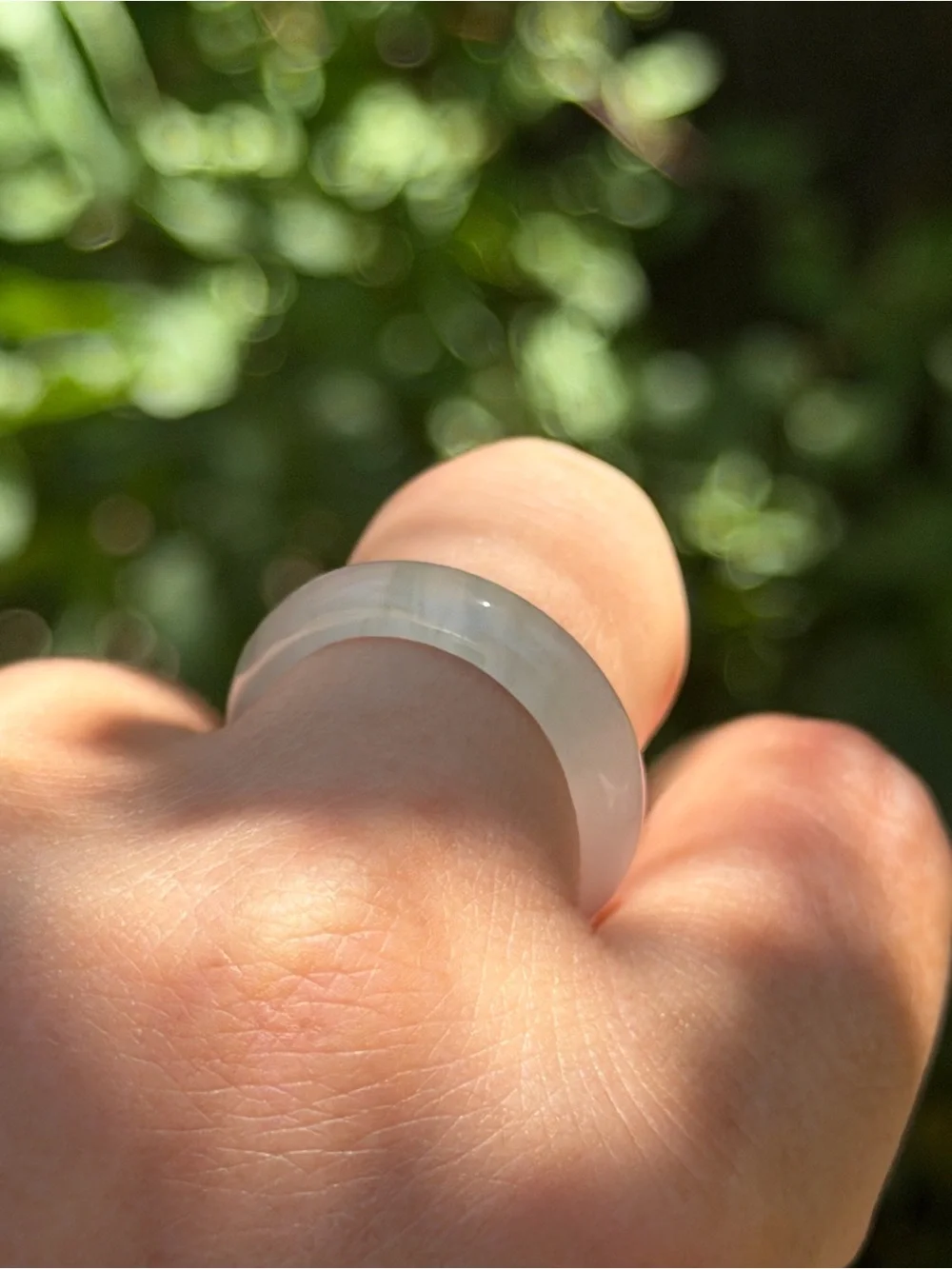 Size 8 natural Tianshan jade ring 1667